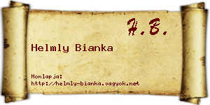 Helmly Bianka névjegykártya